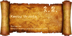 Kmety Urzula névjegykártya